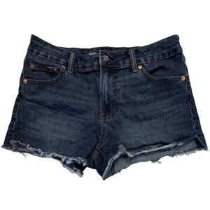 No Boundaries Women's Blue Denim Shorts Size 8, Frayed Hem